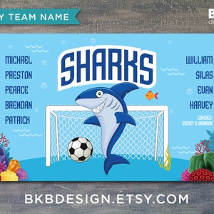 Custom Vinyl Soccer Banner, Sharks