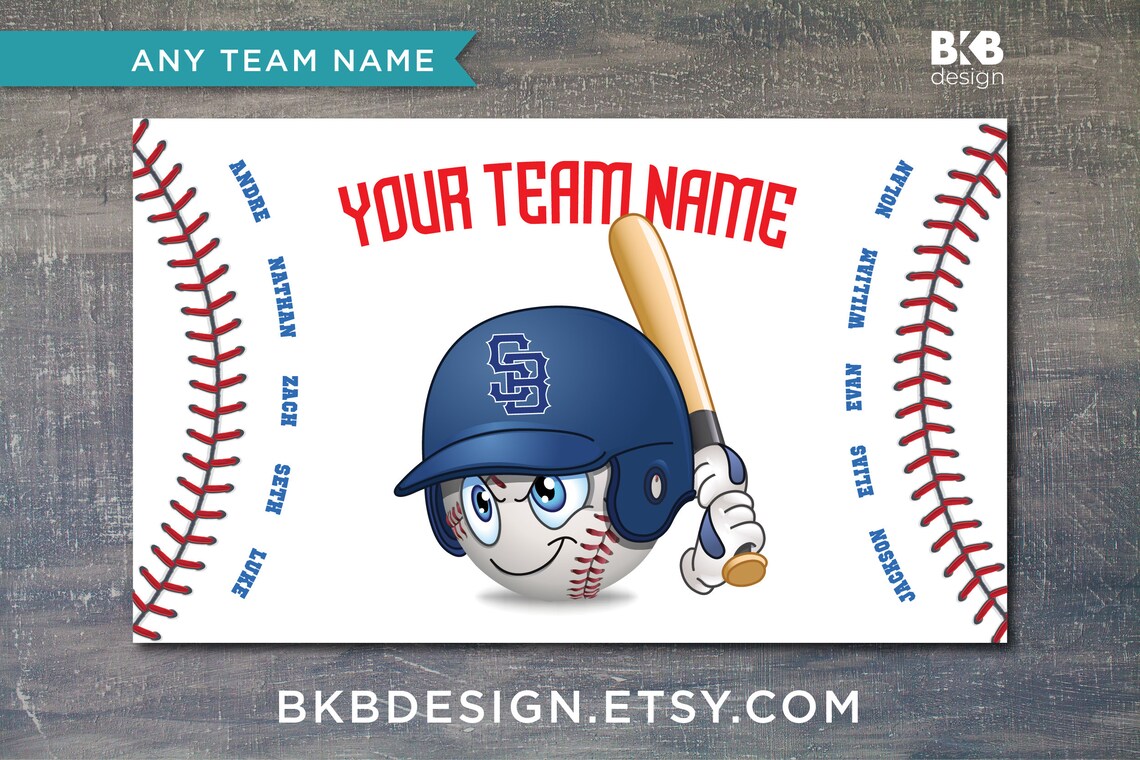 Custom Vinyl Baseball Banner Little League Banner Tball Etsy