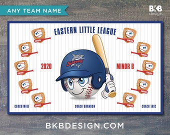 Custom Vinyl Baseball Banner, Little League Banner, T-Ball Banner, Softball Banner, Team Banner