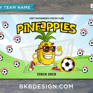 Custom Vinyl Soccer Team Banner, Sports Team Banners, Team Banners, Pineapple Princesses image 2