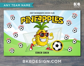 Custom Vinyl Soccer Team Banner, Sports Team Banners, Team Banners, Pineapples