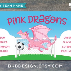 Custom Vinyl Soccer Team Banner, Sports Team Banners, Team Banners, Pink Predator image 7
