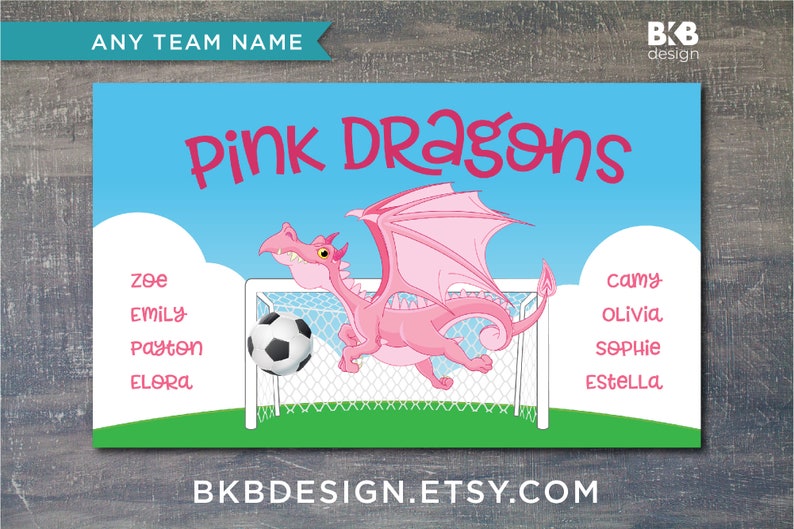 Custom Vinyl Soccer Team Banner, Sports Team Banners, Team Banners, Pink Predator image 7
