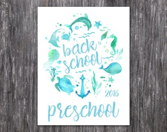 Instant Download: First Day of School Sign (Preschool - Kindergarten)