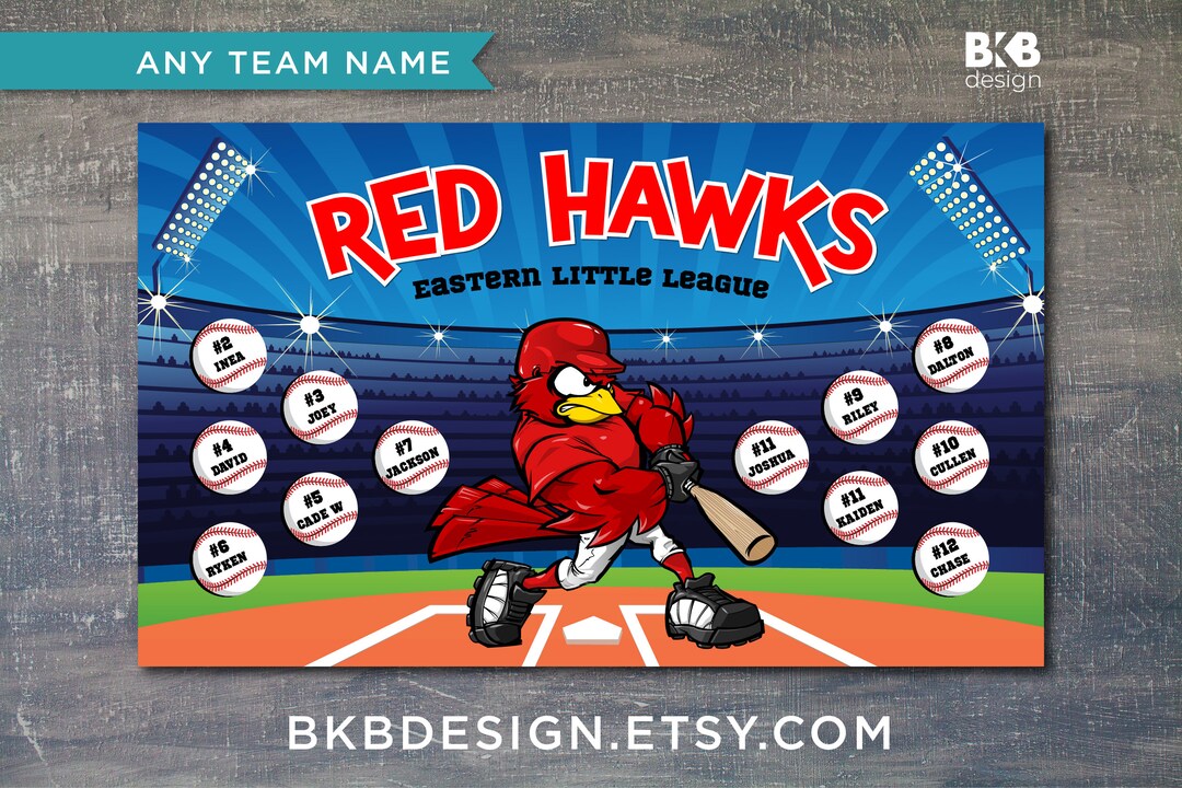 Custom Vinyl Baseball Banner, Little League Banner, Tball Banner