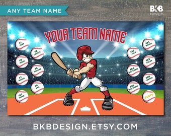 Custom Vinyl Baseball Banner, Little League Banner, T-Ball Banner, Softball Banner, Team Banner - Slugger