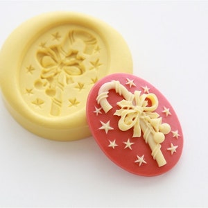 Christmas Candy Cane Cameo Silicone Mold