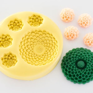 Mum Flowers Silicone Mold 5 Cavity