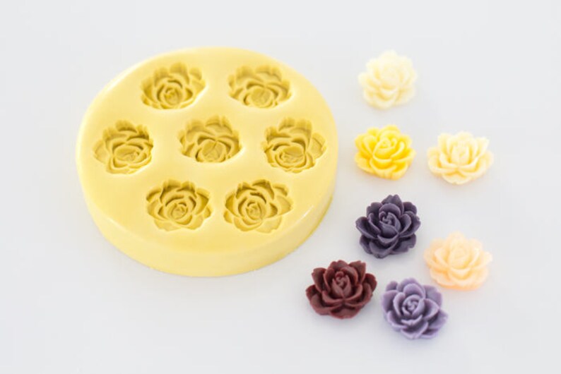 Rose Silicone Mold 7 Cavity image 1