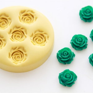 Rose Cabochon Silicone Mold 6 Cavity