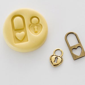 Lock and Key With Hearts Silicone Mold