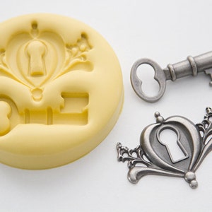 Lock and Key Silicone Mold: 2 Cavity