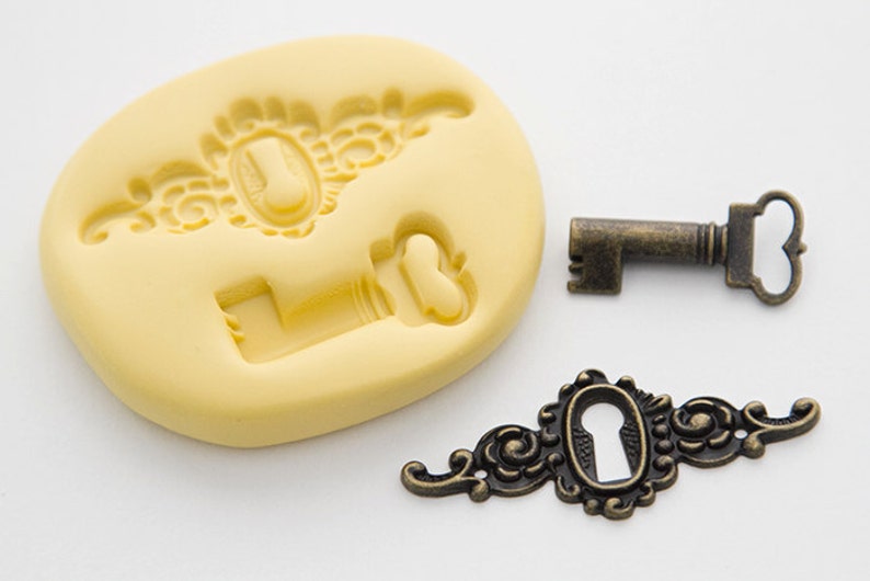 Lock and Key Silicone Mold 2 Cavity Etsy