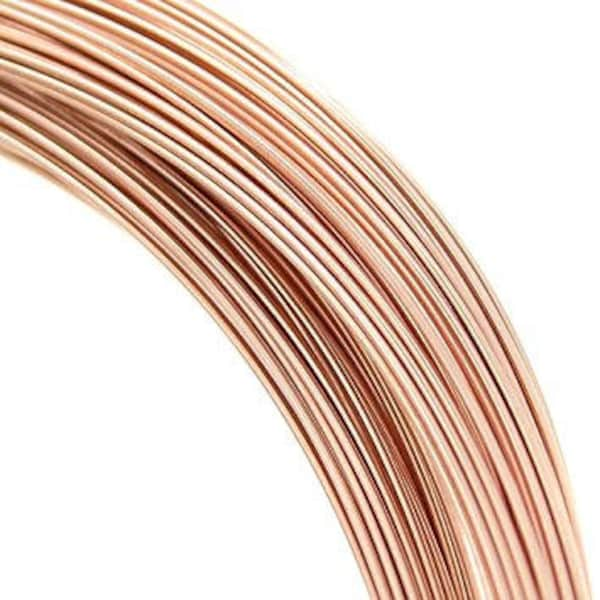 Rose Gold Filled Wire, 14K 18 ga, &  20 ga, ROUND, Dead Soft, Jewelry Supplies, Findings,  Made in USA