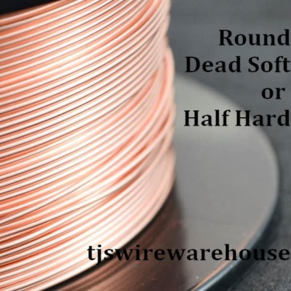 ROUND Raw Solid Copper Wire, 10 - 18 gauge, Various Length, & Temper, Guarantee, Made In USA