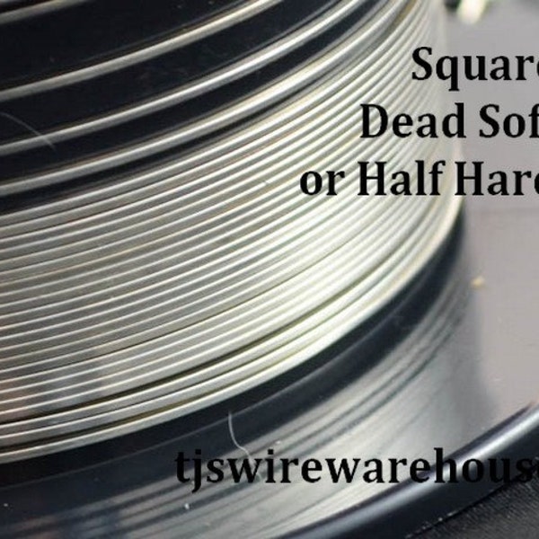 1/10 Silver Filled Wire, 12g to 18g, Square, Dead Soft, Half Hard, Length Choice, 925, Wholesale