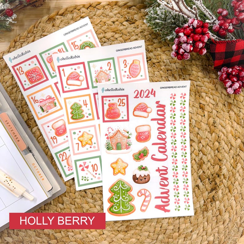 gingerbread sticker advent calendar