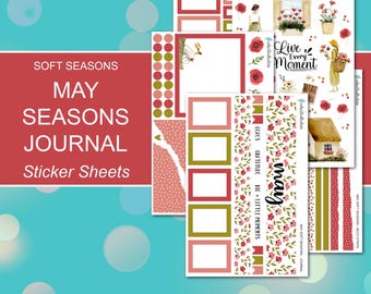 MAY SEASONS JOURNAL Sticker Sheets | Soft Seasons Collection | Planner Stickers | Happy Planner, Journals, Planners, Scrapbook