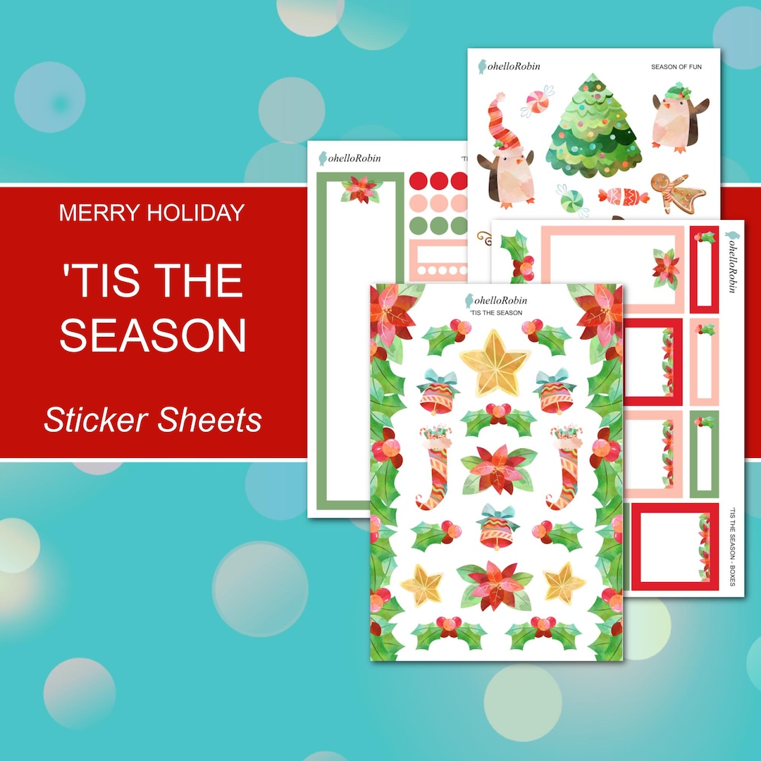 TIS THE SEASON Sticker Sheets | Merry Holiday Collection | Planner ...
