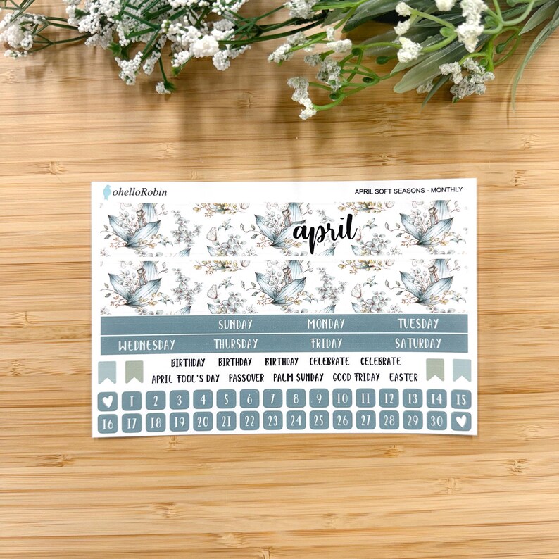 APRIL SEASONS MONTHLY Sticker Sheets | Soft Seasons Collection ...