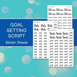 GOAL SETTING SCRIPT Sticker Sheets | Goals, Stats, Review | Functional Stickers | Happy Planner, Erin Condren, Planners, Journals, Scrapbook