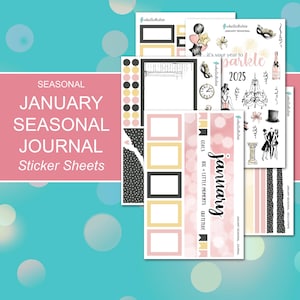 JANUARY SEASONAL JOURNAL Sticker Sheets | Seasonal Collection | Planner Stickers | Happy Planner, Journals, Planners, Scrapbook