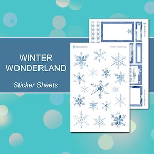 WINTER WONDERLAND Sticker Sheets | Winter Wonderland Collection | Planner Stickers | Happy Planner, Erin Condren, Journals, Planners