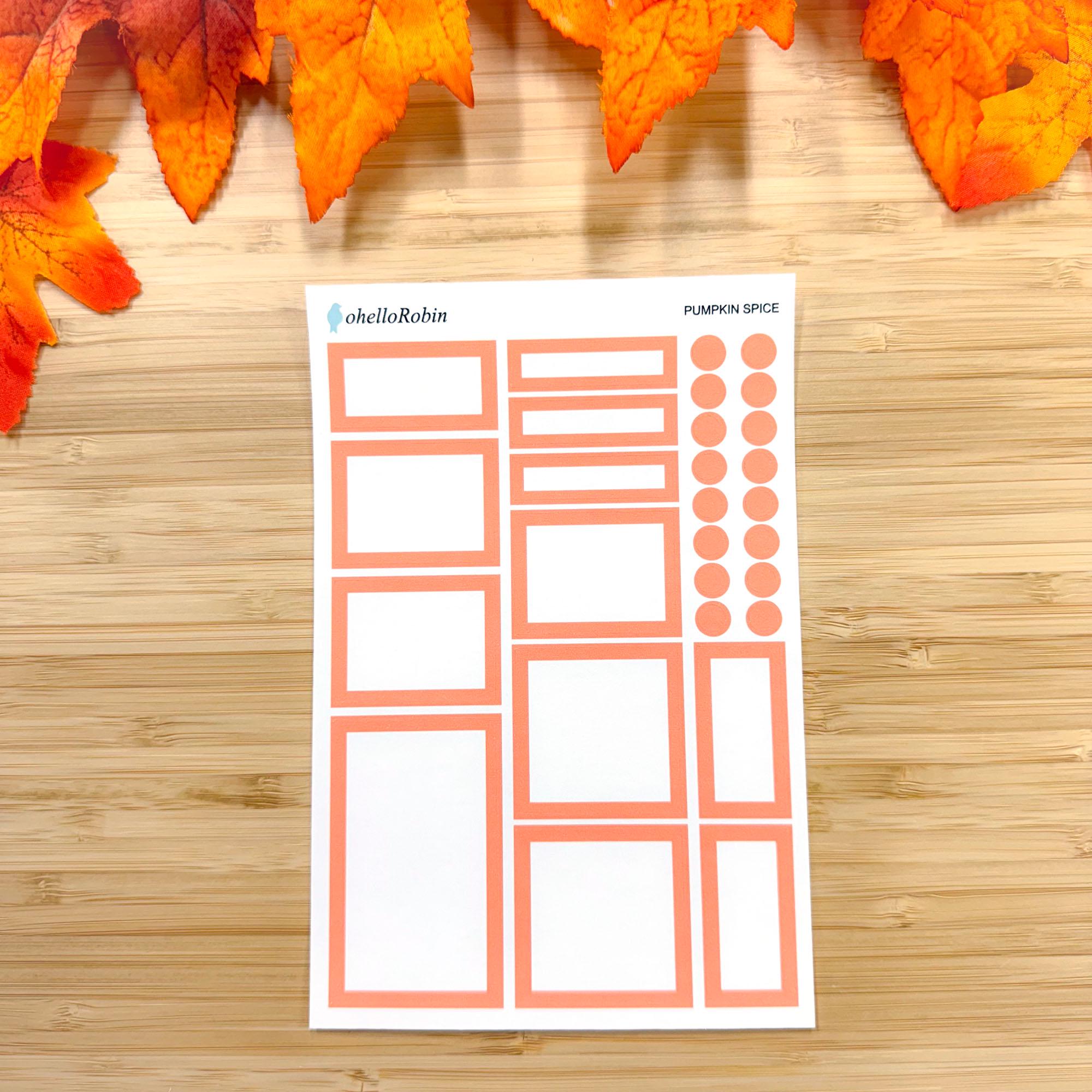Printable Fall Boxes WOODLAND FALL BOXES Sticker Sheets | Rosewood, Pumpkin Spice, Latte ...