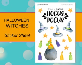 HALLOWEEN WITCHES Sticker Sheet | Halloween Collection | Planner Stickers