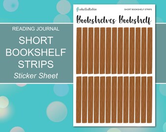 SHORT BOOKSHELF STRIPS Sticker Sheet | Reading Journal Collection | Journal Stickers | Happy Planner, Journals, Planners, Scrapbook