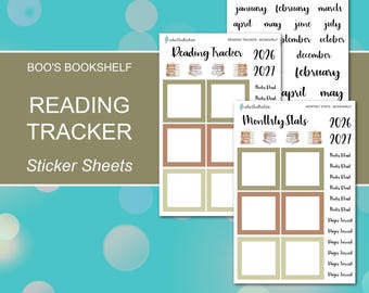 Boo's BOOKSHELF READING TRACKER Sticker Sheets | Reading Journal Collection | Planner Stickers | Happy Planner, Journals, Planners
