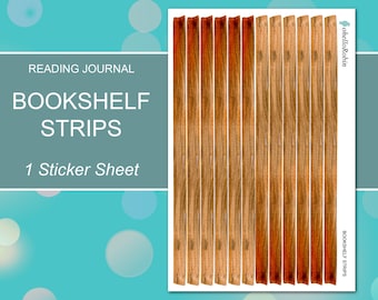 BOOKSHELF WASHI Sticker Sheet | Reading Journal Collection | Planner Stickers | Happy Planner, Erin Condren, Journals, Planners, Scrapbook