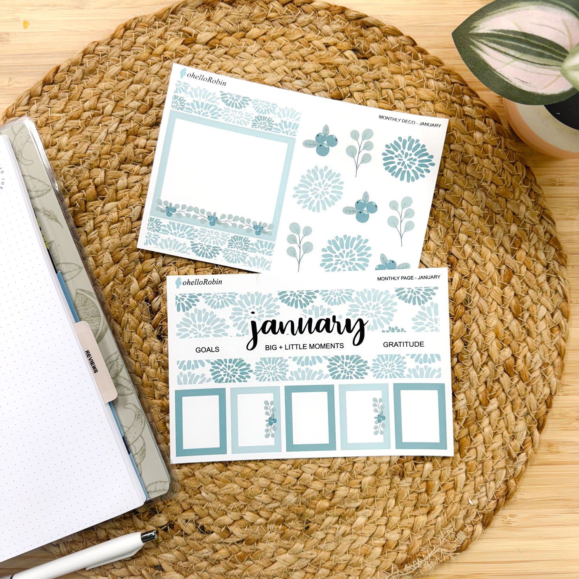 JANUARY PAGE KIT Sticker Sheets | Monthly Moments Collection | Planner ...