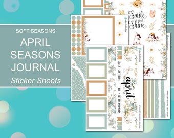 APRIL SEASONS JOURNAL Sticker Sheets | Soft Seasons Collection | Planner Stickers | Happy Planner, Journals, Planners, Scrapbook