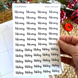 LIBRARY LIBBY SCRIPT Sticker Sheet Bookish Collection Book Stickers ...