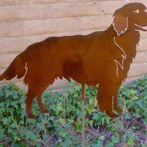 Golden Retriever, Garden Stake, Pet Memorial, Ornament, Steel Yard Art, Dog Breed Specific, Rustic