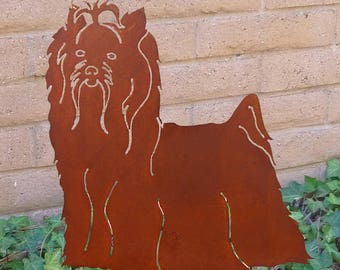 Yorkshire Terrier, Yorkie, Garden Stake, Pet Memorial, Ornament, Steel Yard Art, Dog Breed Specific, Rustic