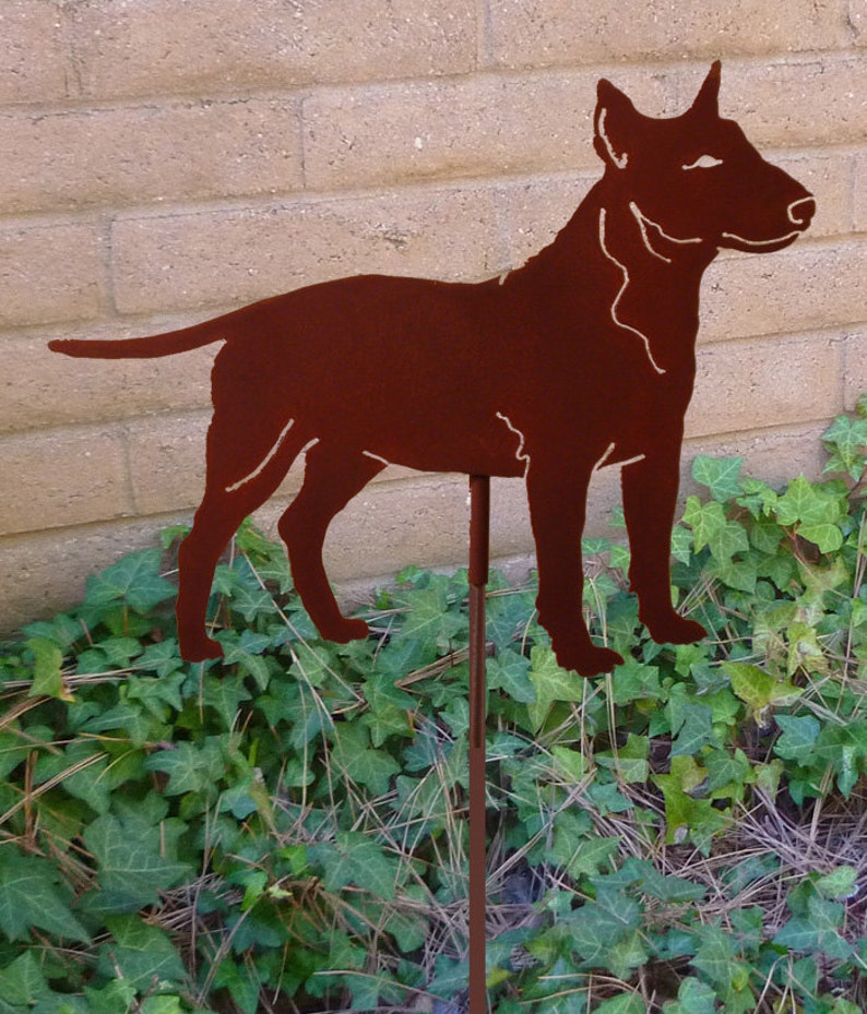 Bull Terrier Garden Stake Pet Memorial Ornament Steel Yard | Etsy