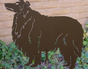 Collie Garden Stake, Pet Memorial, Ornament, Steel Yard Art, Dog Breed Specific, Rustic