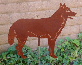 Siberian Huskie, Garden Stake, Pet Memorial, Ornament, Steel Yard Art, Dog Breed Specific, Rustic