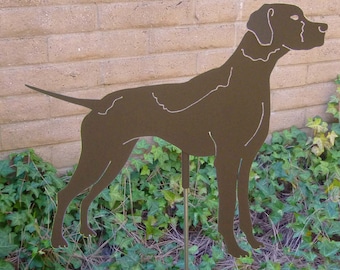Pointer Garden Stake, Pet Memorial, Ornament, Steel Yard Art, Dog Breed Specific, Rustic