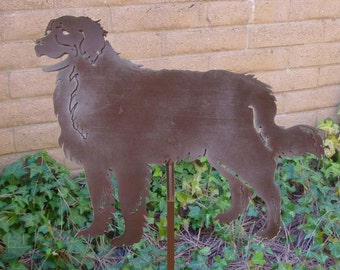 Bernese Mt. Dog Garden Stake, Pet Memorial, Ornament, Steel Yard Art, Dog Breed Specific, Rustic