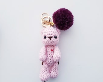 Classy Bear Keychain - Pink