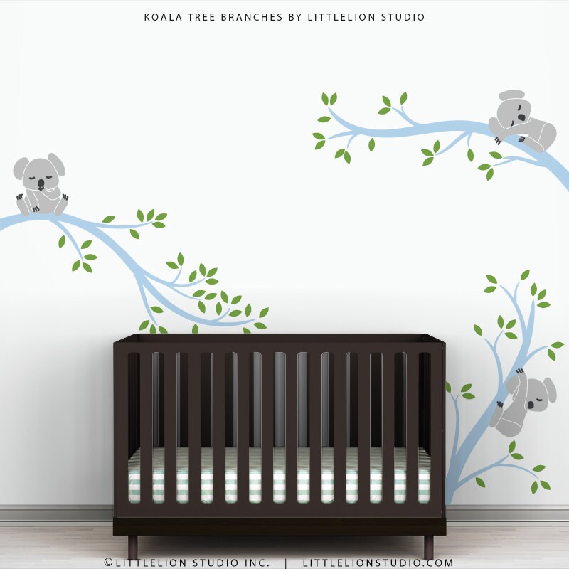 Kids Wall Decal Baby Boy Nursery Wall Tree Decal Cute Baby Etsy