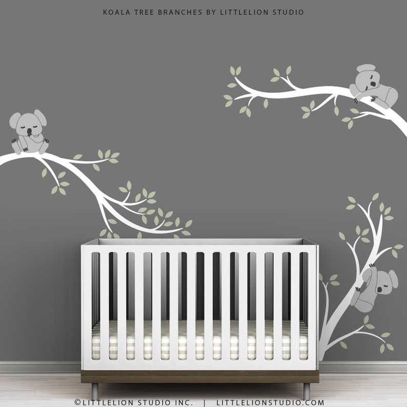 Children's Wall Decal Decor Room for Babies Gray White and Etsy