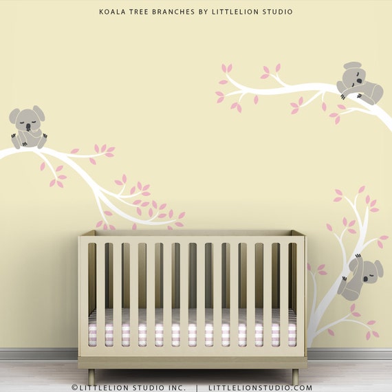 Baby Girl Wall Sticker White Tree Wall Decal Babby Playroom Etsy