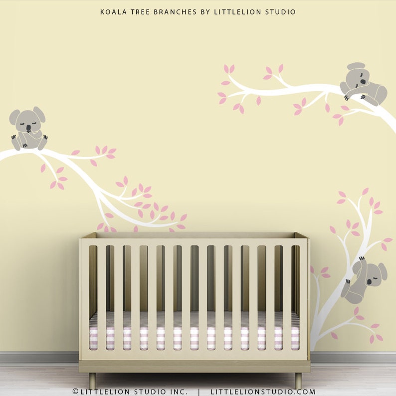 Baby Girl Wall Sticker White Tree Wall Decal Babby Playroom Etsy