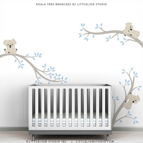 Baby Blue Wall Decal Tree Kids Wall Decal Decor - Koala Tree Branches by LittleLion Studio
