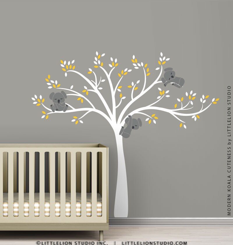 Warm Gray/Light Beige/Medium Gray LittleLion Studio Modern Koala Cuteness Wall Decal Warm Gray/Light Beige/Medium Gray LittleLion Studio Modern Koala Cuteness Wall Decal