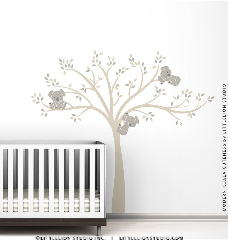 Warm Gray/Light Beige/Medium Gray LittleLion Studio Modern Koala Cuteness Wall Decal Warm Gray/Light Beige/Medium Gray LittleLion Studio Modern Koala Cuteness Wall Decal